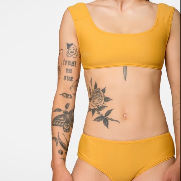 Outerknown Seea Goa Bikini Top and Bottom Saffron - Picture 2 of 6